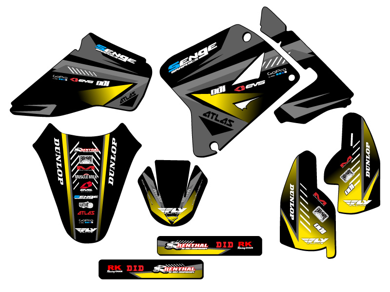 2005-2023 RM 85 SURGE Black Senge Graphics Kit Compatible with Suzuki - Picture 2 of 10