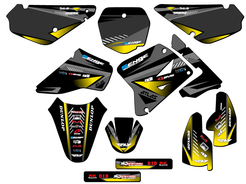 2005-2023 RM 85 SURGE Black Senge Graphics Kit Compatible with Suzuki - Picture 5 of 10