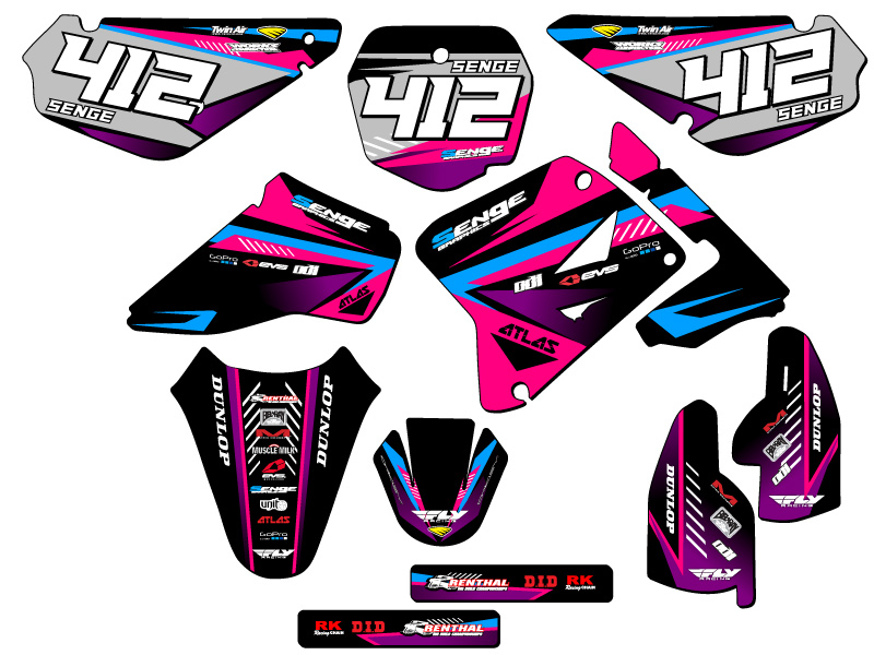2005-2023 RM 85 SURGE Pink Senge kit de gráficos compatible con Suzuki - Imagen 8 de 10