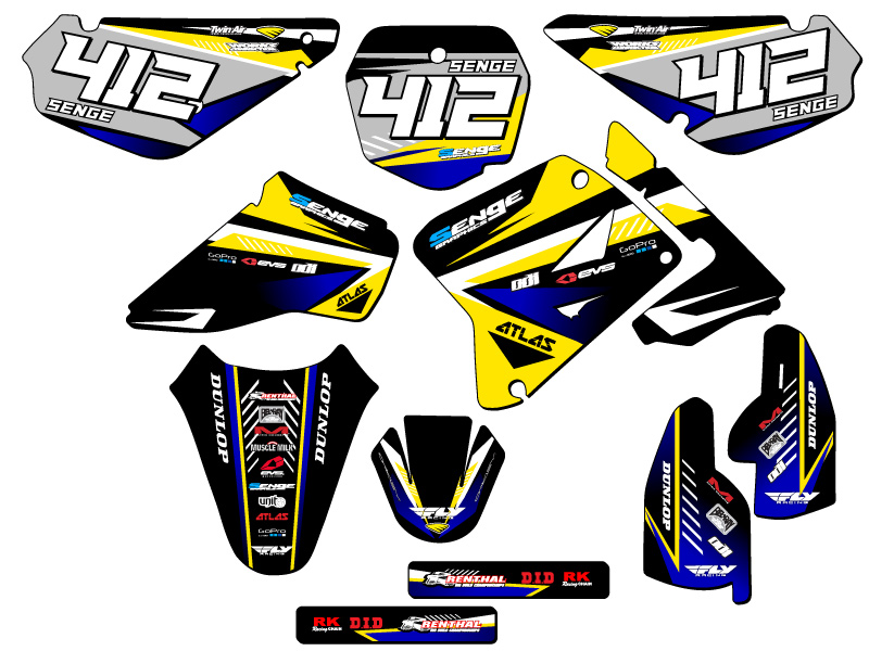 Kit de gráficos Senge amarillo 2005-2023 RM 85 SURGE compatible con Suzuki - Imagen 8 de 10