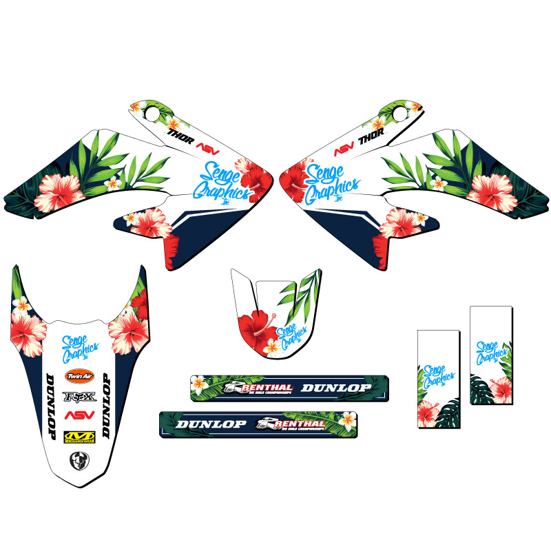 2011-2016 CRF 100 TROPICAL blanco Senge kit de gráficos compatible con Honda - Imagen 2 de 10