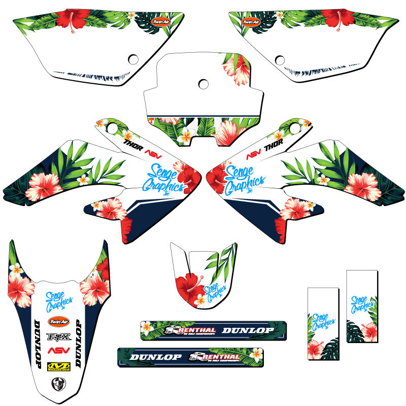 2011-2016 CRF 100 TROPICAL blanco Senge kit de gráficos compatible con Honda - Imagen 5 de 10