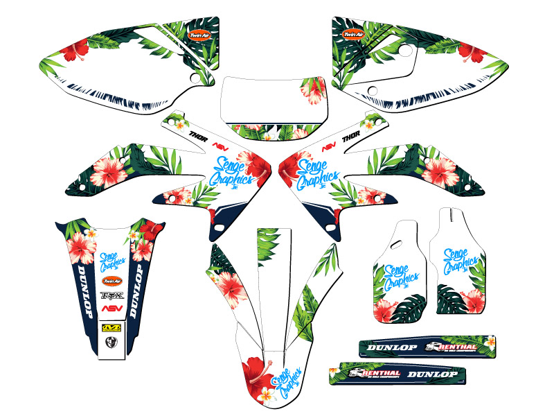 2005-2007 CRF 450 X TROPIC White Senge Graphics Kit Compatible with Honda - Picture 5 of 10