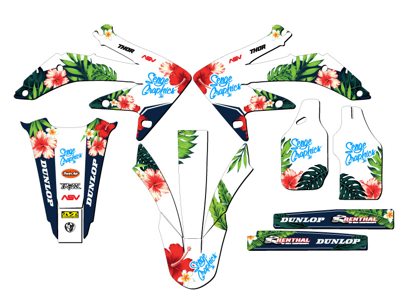 2008-2018 CRF 450 X TROPIC White Senge Graphics Kit Compatible with Honda - Picture 2 of 10