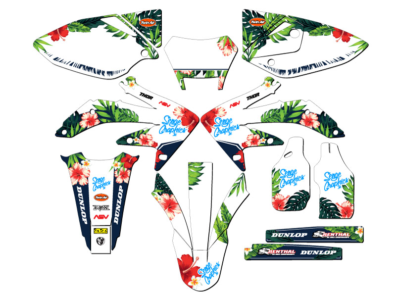 2008-2018 CRF 450 X TROPIC White Senge Graphics Kit Compatible with Honda - Picture 5 of 10
