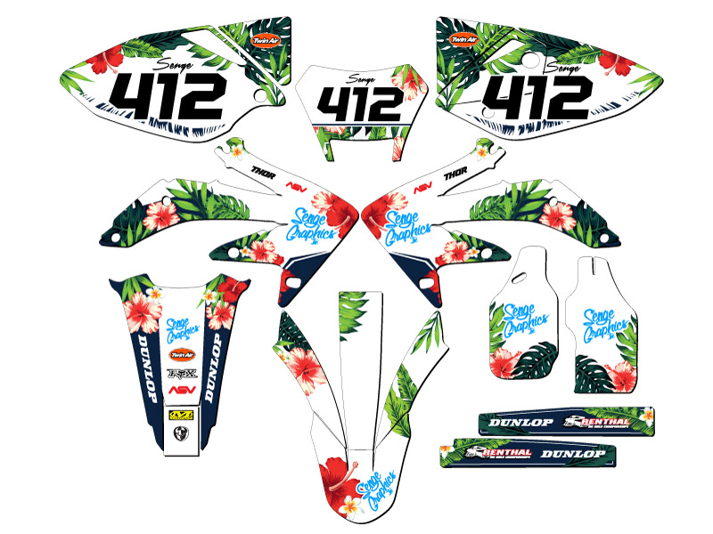 2008-2018 CRF 450 X TROPIC White Senge Graphics Kit Compatible with Honda - Picture 8 of 10