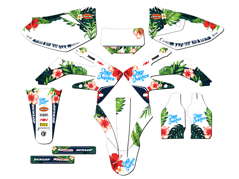 2004-2018 CRF 250 X TROPIC White Senge Graphics Kit Compatible with Honda - Picture 5 of 10