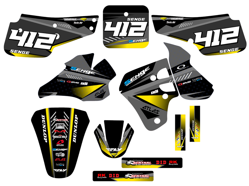 1995-1999 RM 80 SURGE Black Senge Graphics Kit Compatible with Suzuki - Picture 8 of 10