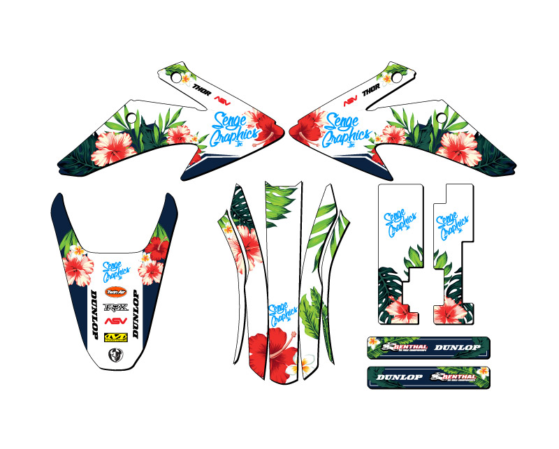 2008-2014 CRF 150 F TROPIC White Senge Graphics Kit