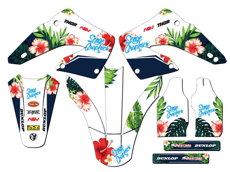 2000-2001 CR 250 R TROPIC White Senge Graphics Kit Compatible with Honda - Picture 2 of 10