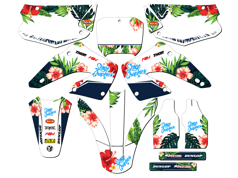 2000-2001 CR 250 R TROPIC White Senge Graphics Kit Compatible with Honda - Picture 5 of 10