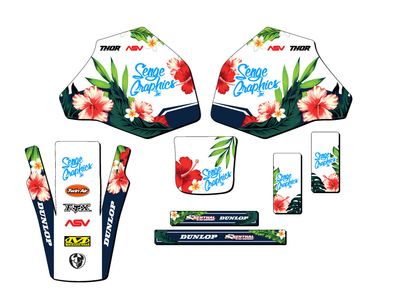 1985-2000 XR 80 TROPIC White Senge Graphics Kit Compatible with Honda - Picture 2 of 10