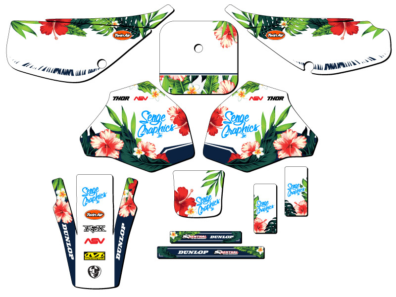 1985-2000 XR 80 TROPIC White Senge Graphics Kit Compatible with Honda - Picture 5 of 10