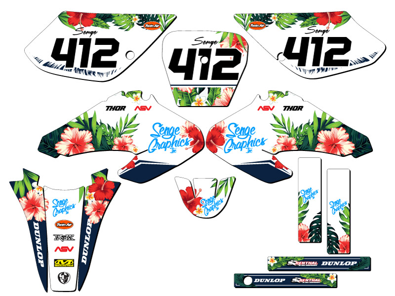 2001-2004 XR 80 TROPIC White Senge Graphics Kit Compatible with Honda - Picture 8 of 10