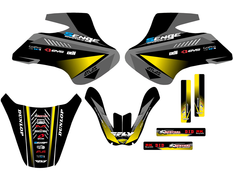 2000-2006 JR 50 SURGE Black Senge Graphics Kit Compatible with Suzuki - Picture 2 of 10