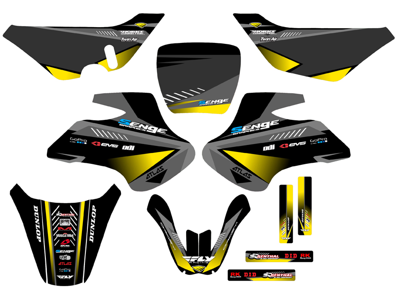 2000-2006 JR 50 SURGE Black Senge Graphics Kit Compatible with Suzuki - Picture 5 of 10