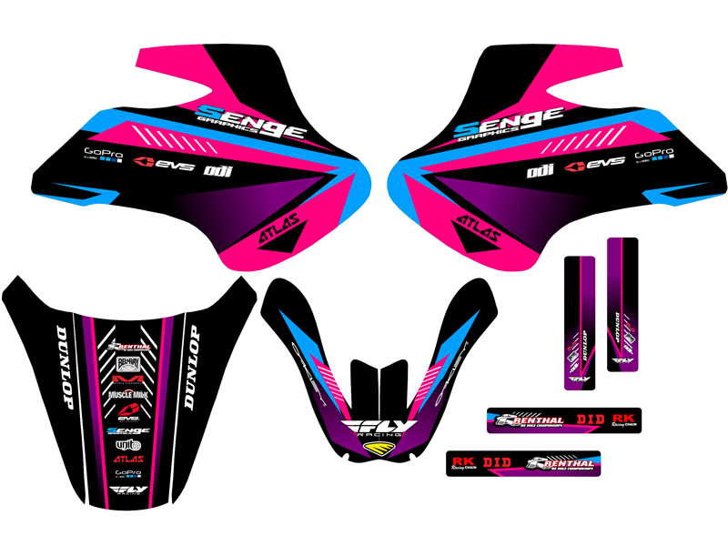 2000-2006 JR 50 SURGE Pink Senge Graphics Kit Compatible with Suzuki - Picture 2 of 10