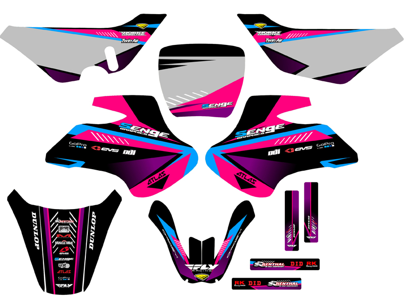 2000-2006 JR 50 SURGE Pink Senge Graphics Kit Compatible with Suzuki - Picture 5 of 10