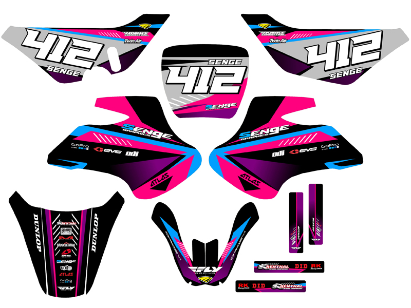 2000-2006 JR 50 SURGE Pink Senge Graphics Kit Compatible with Suzuki - Picture 8 of 10