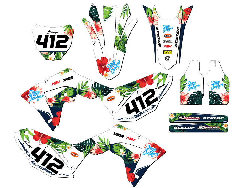 2017-2018 CRF 450 RX TROPIC White Senge Graphics Kit Compatible with Honda - Picture 8 of 10