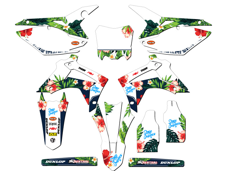 2013-2016 CRF 450 R TROPIC White Senge Graphics Kit Compatible with Honda - Picture 5 of 10