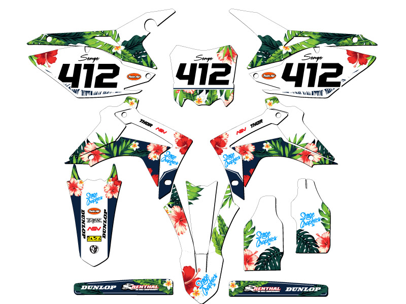 2013-2016 CRF 450 R TROPIC White Senge Graphics Kit Compatible with Honda - Picture 8 of 10