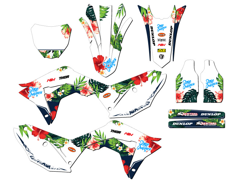2017-2018 CRF 450 R TROPIC White Senge Graphics Kit Compatible with Honda - Picture 5 of 10