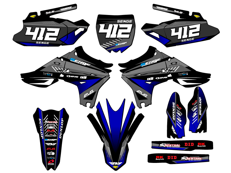 Kit de gráficos YZ 450 F SURGE 2010-2013 negro Senge compatible con Yamaha - Imagen 8 de 10