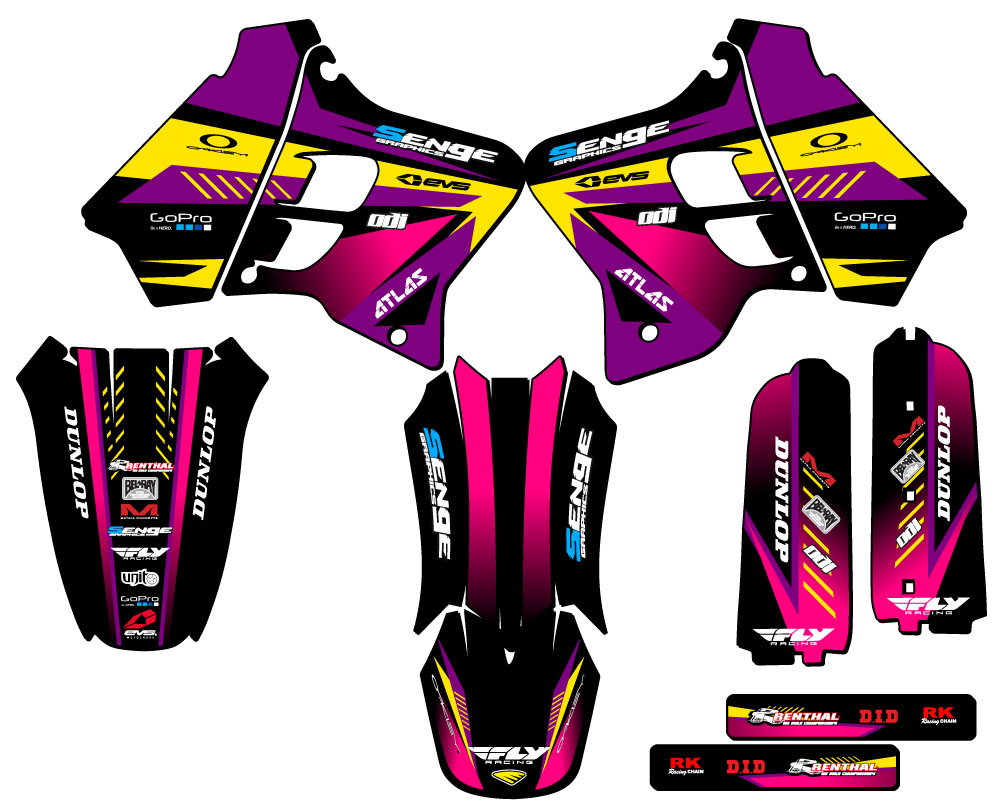 1993-1995 YZ 250 2-STROKE SURGE Purple Senge Graphics Kit