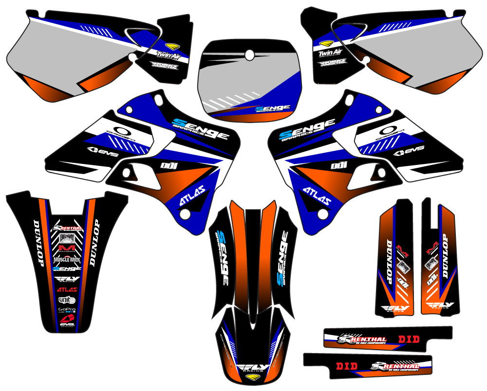 1996-1999 YZ 250 2-STROKE SURGE Blue Senge Graphics Kit Compatible with Yamaha - Picture 5 of 10