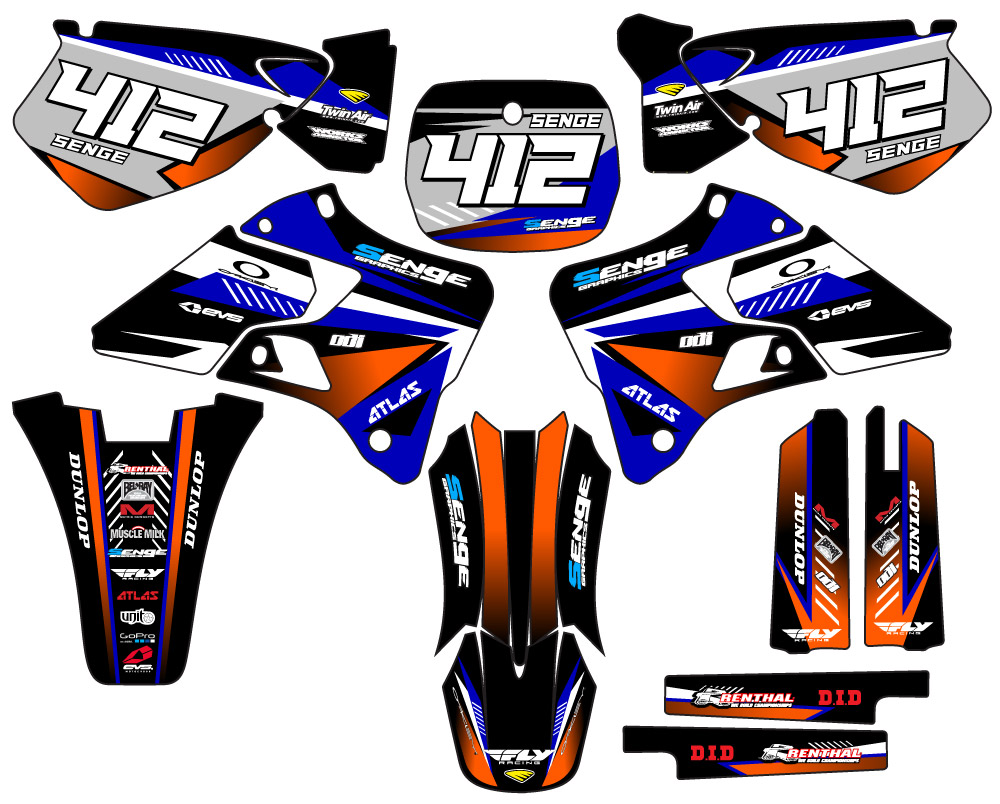 1996-1999 YZ 250 2-STROKE SURGE Blue Senge Graphics Kit Compatible with Yamaha - Picture 8 of 10