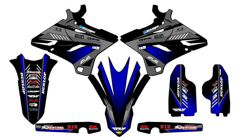 2005-2007 fits POLISPORT RESTYLE YZ 250 2-STROKE SURGE Black Senge Graphics Kit - Picture 2 of 10