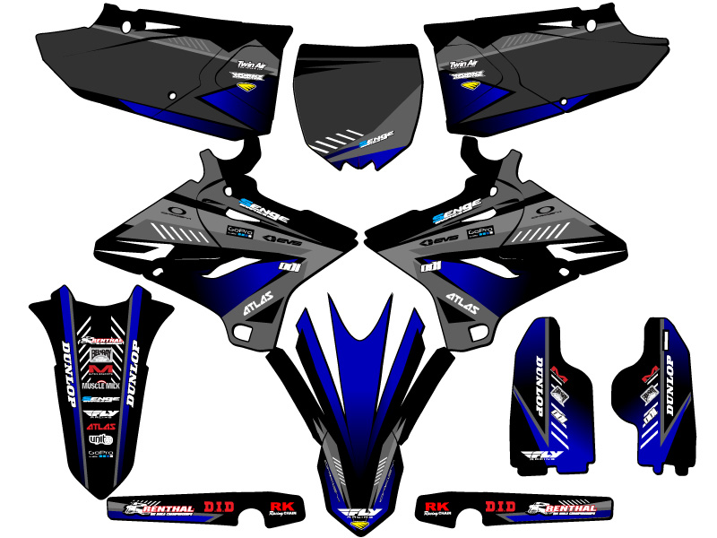 2005-2007 fits POLISPORT RESTYLE YZ 250 2-STROKE SURGE Black Senge Graphics Kit - Picture 5 of 10