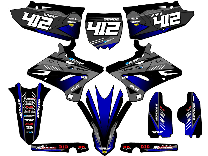 2005-2007 fits POLISPORT RESTYLE YZ 250 2-STROKE SURGE Black Senge Graphics Kit - Picture 8 of 10