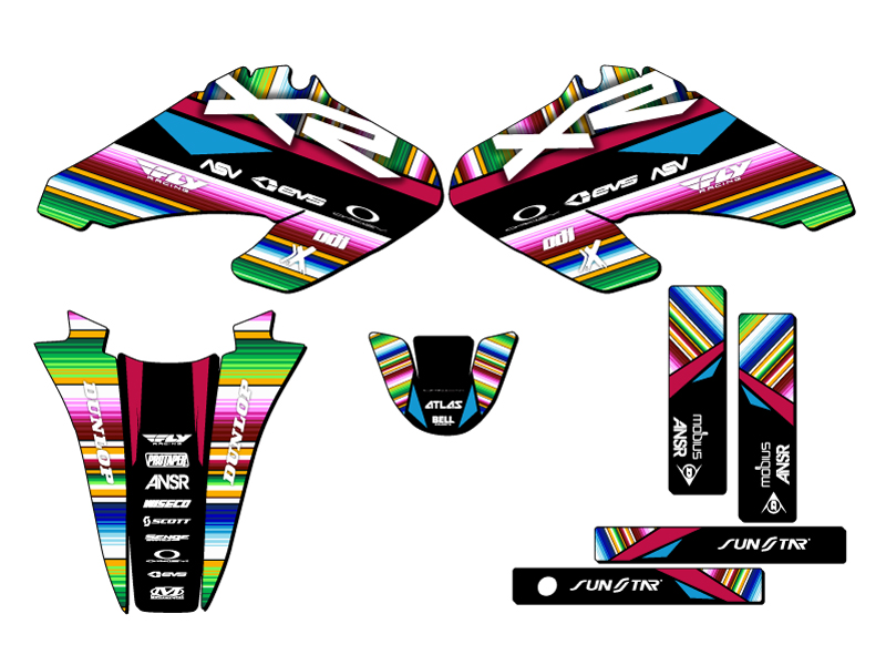 2001-2004 XR 100 SERAPE Black Senge Graphics Kit Compatible with Honda - Picture 2 of 10