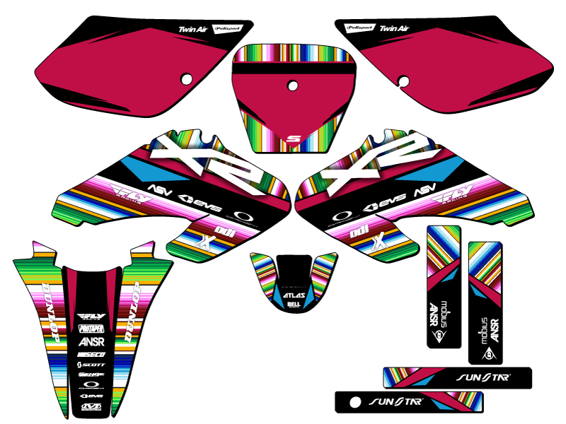 2001-2004 XR 100 SERAPE Black Senge Graphics Kit Compatible with Honda - Picture 5 of 10