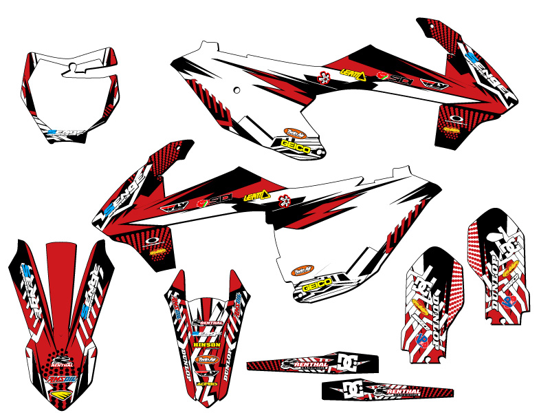 Kit de gráficos MC 85 MAYHEM 2021-2024 Red Senge compatible con GASGAS - Imagen 5 de 10
