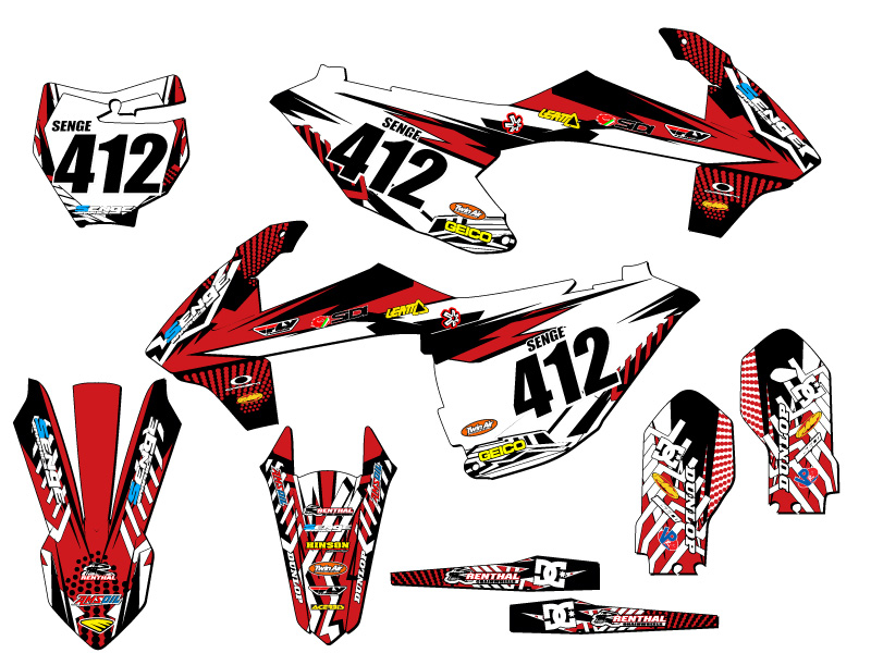 Kit de gráficos MC 85 MAYHEM 2021-2024 Red Senge compatible con GASGAS - Imagen 8 de 10