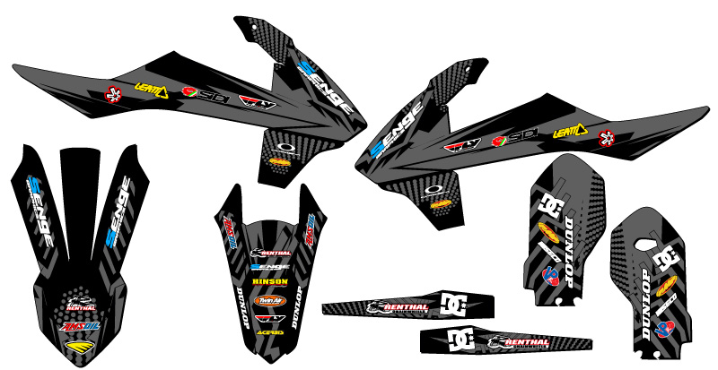 2021-2023 MC 85 MAYHEM Black Senge Graphics Kit Compatible with GASGAS - Picture 2 of 10