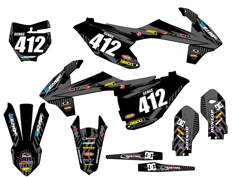 2021-2023 MC 85 MAYHEM Black Senge Graphics Kit Compatible with GASGAS - Picture 8 of 10