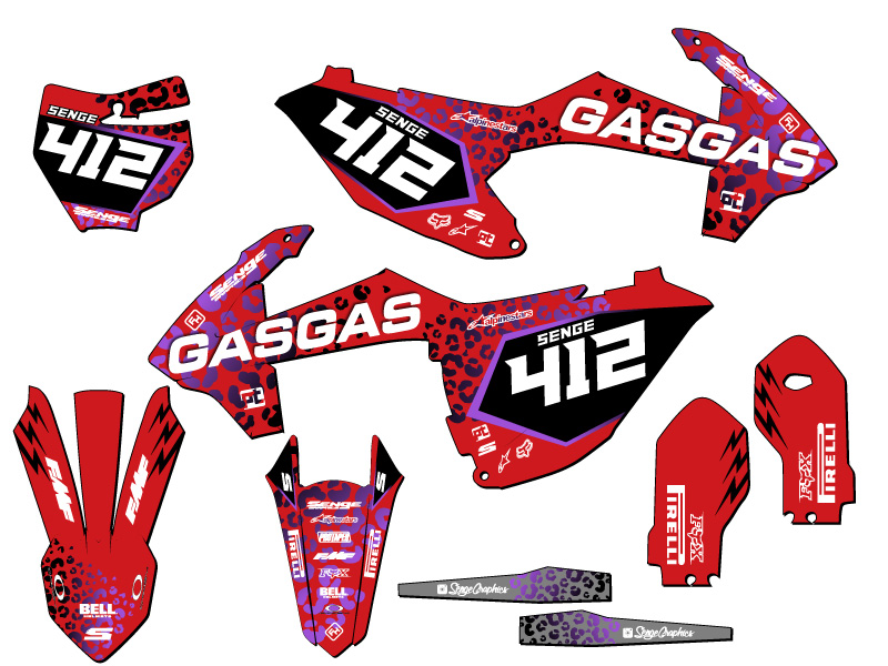 2021-2024 MC 85 CHEETAH Red Senge Graphics Kit Compatible with GASGAS - Bild 8 von 10