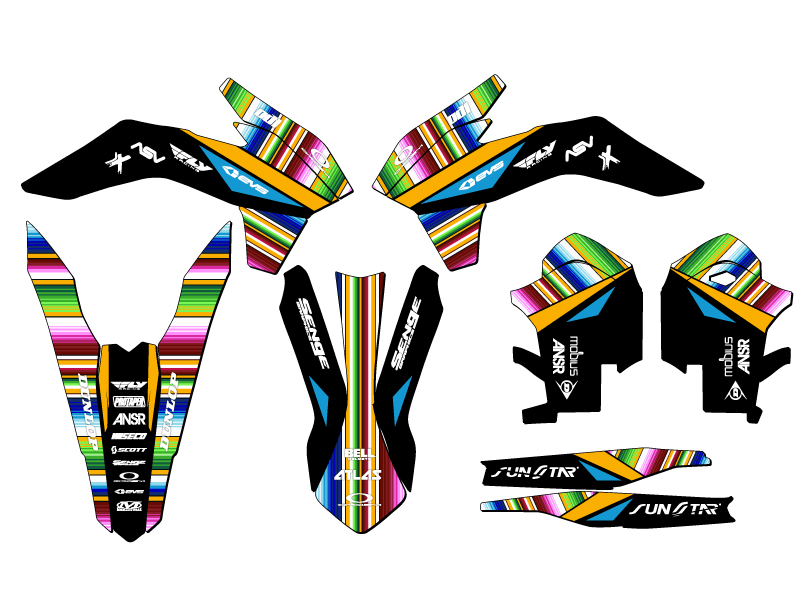 2013-2014 XCF SERAPE Black Senge Graphics Kit Compatible with KTM - Foto 2 di 10