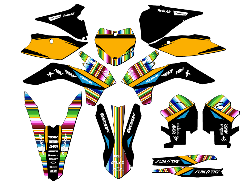 2013-2014 XCF SERAPE Black Senge Graphics Kit Compatible with KTM - Foto 5 di 10