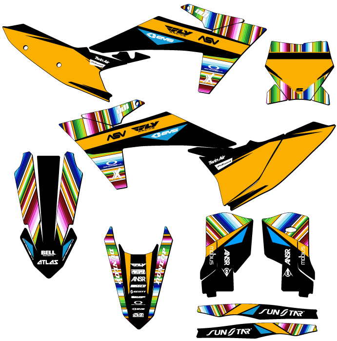 Kit de gráficos XCF SERAPE 2023-2024 negro Senge compatible con KTM - Imagen 5 de 10