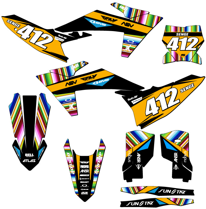 Kit de gráficos XCF SERAPE 2023-2024 negro Senge compatible con KTM - Imagen 8 de 10