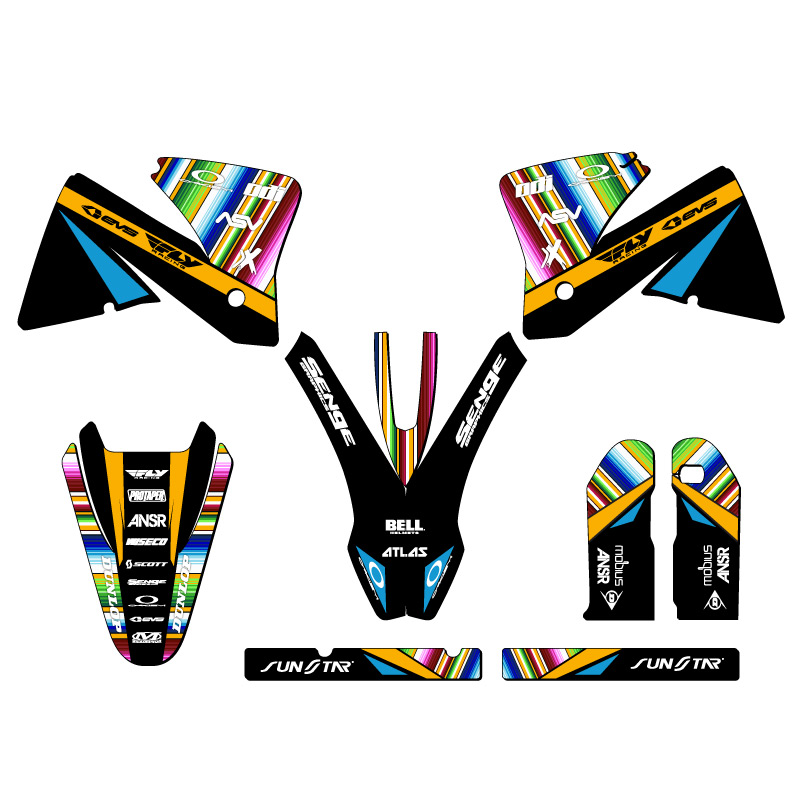 2001-2002 EXC SERAPE Black Senge Graphics Kit Compatible with KTM - Foto 2 di 10