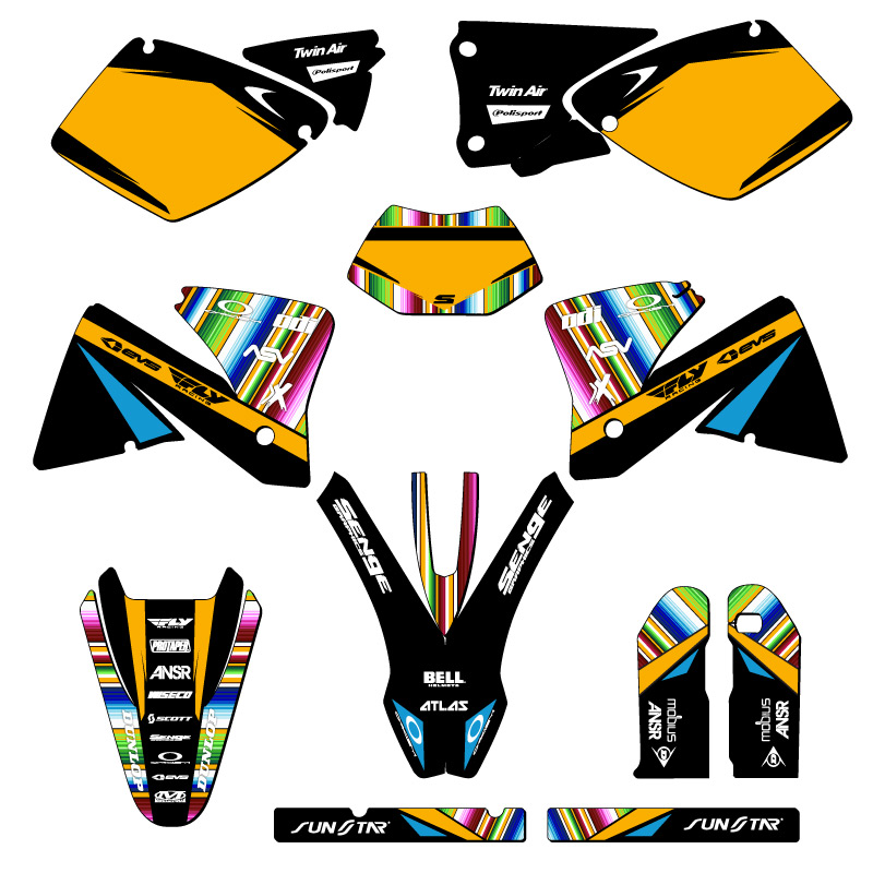2001-2002 EXC SERAPE Black Senge Graphics Kit Compatible with KTM - Foto 5 di 10