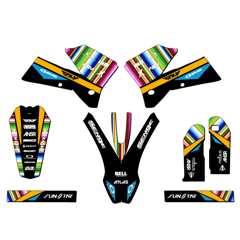 2005-2007 EXC SERAPE Black Senge Graphics Kit Compatible with KTM - Picture 2 of 10
