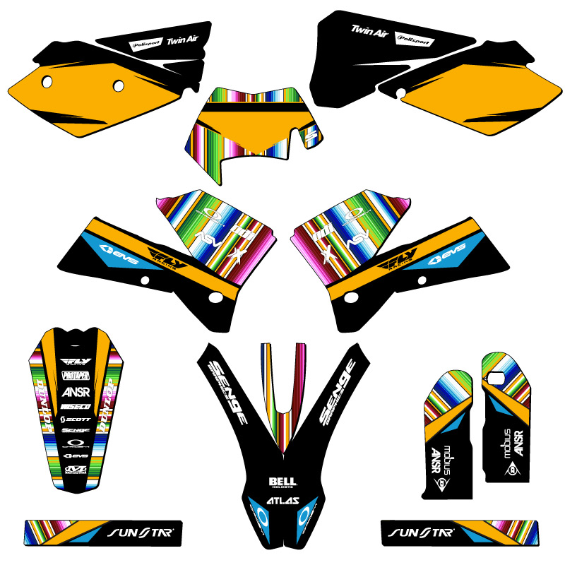 2005-2007 EXC SERAPE Black Senge Graphics Kit Compatible with KTM - Picture 5 of 10