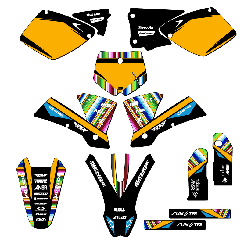 2003 MXC SERAPE Black Senge Graphics Kit Compatible with KTM - Picture 5 of 10